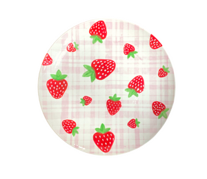 West Jordan - Color Me Mine Strawberry Plaid Plate